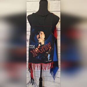#1561 Style Ever After Tim McGraw Graphic Fringed Vest Sz. OS